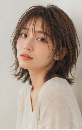 ナチュラルなボブスタイルの女性